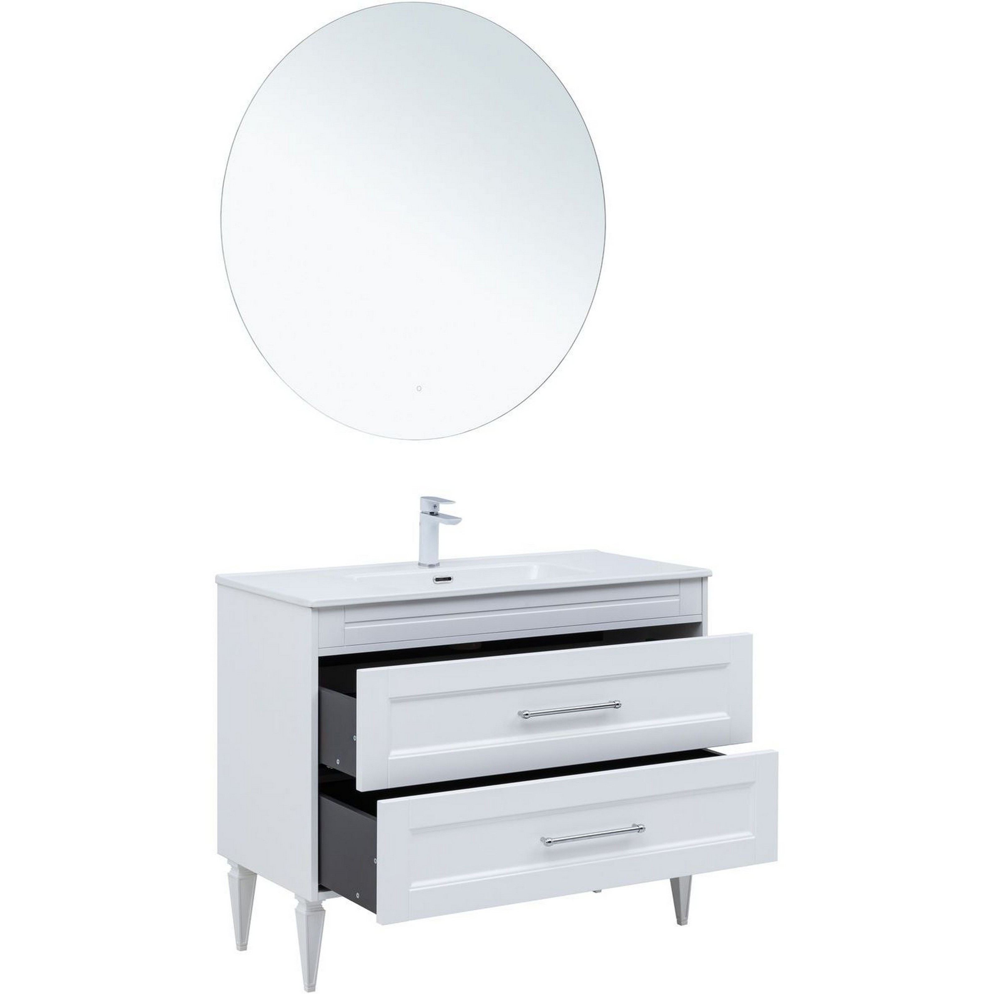 Изображение товара Тумба под раковину напольная Aquanet 00306369 100.2см цвет белый сатин