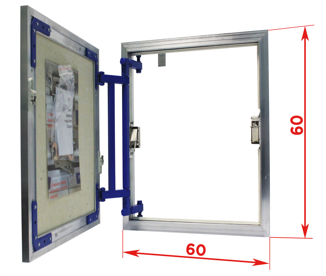 Изображение товара Люк скрытого типа AL-KR под плитку 60/60 алюминиевый для стен