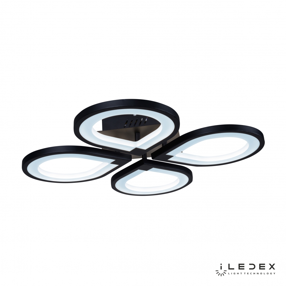 Изображение товара Люстра потолочная светодиодная 6885_4 BK с пультом управление 20 м² черный и белый