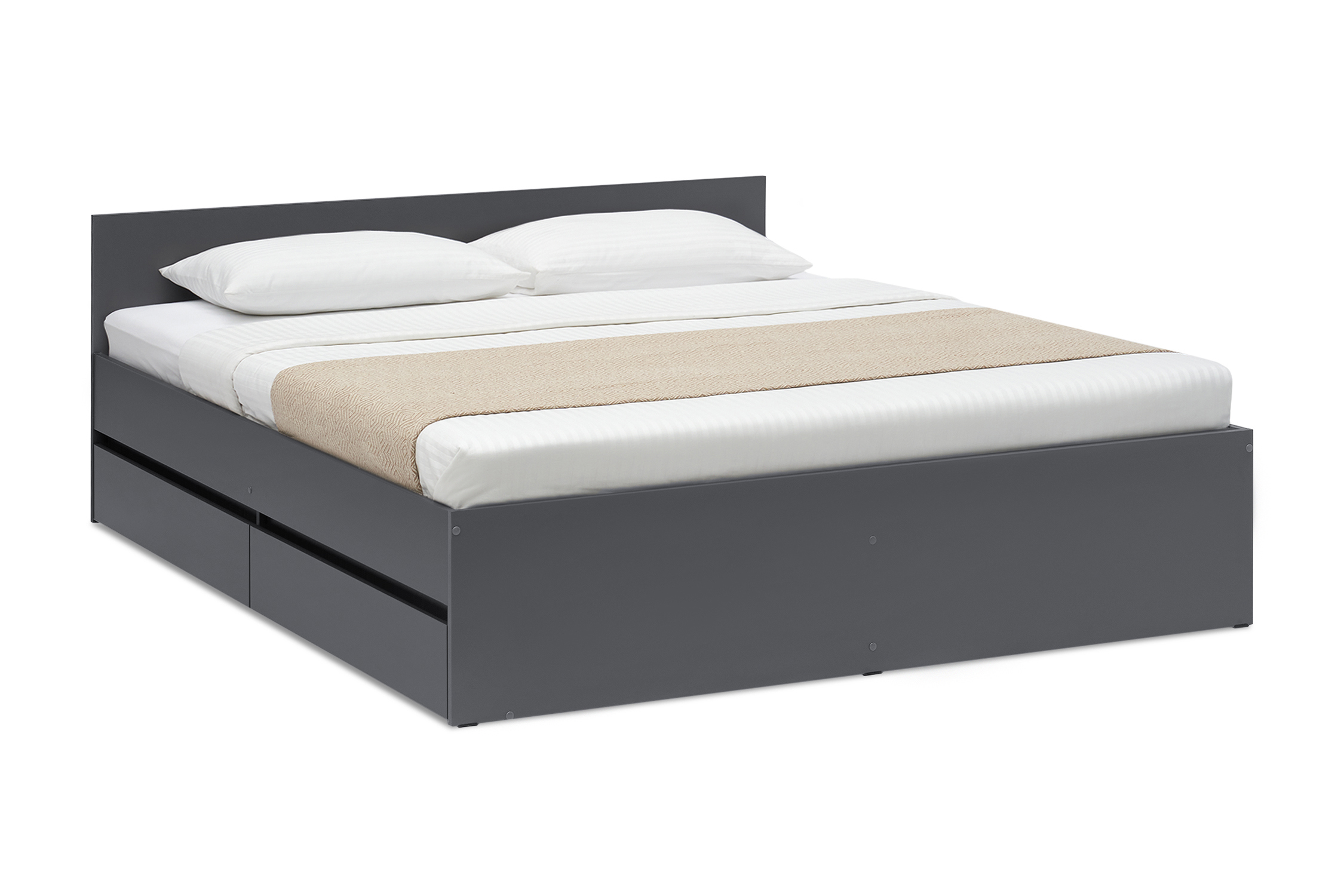 Изображение товара Кровать Нонтон 08-202091 из ЛДСП цвет серый 163.4x67x203.2 см современная мебель Россия