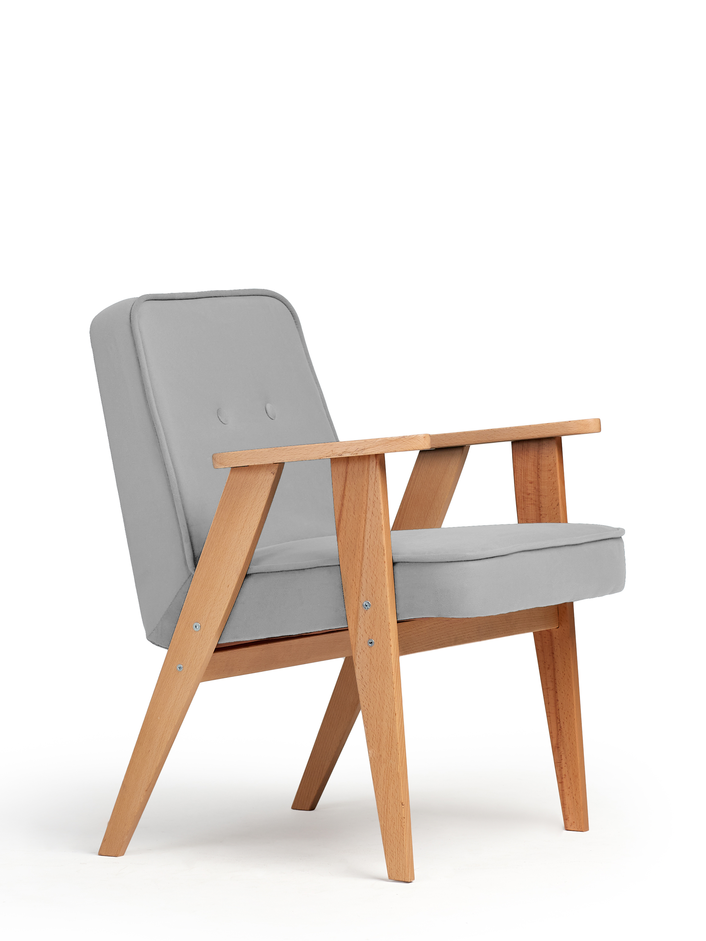 Изображение товара Кресло-стул Несс из велюра, светло-серый, современный дизайн