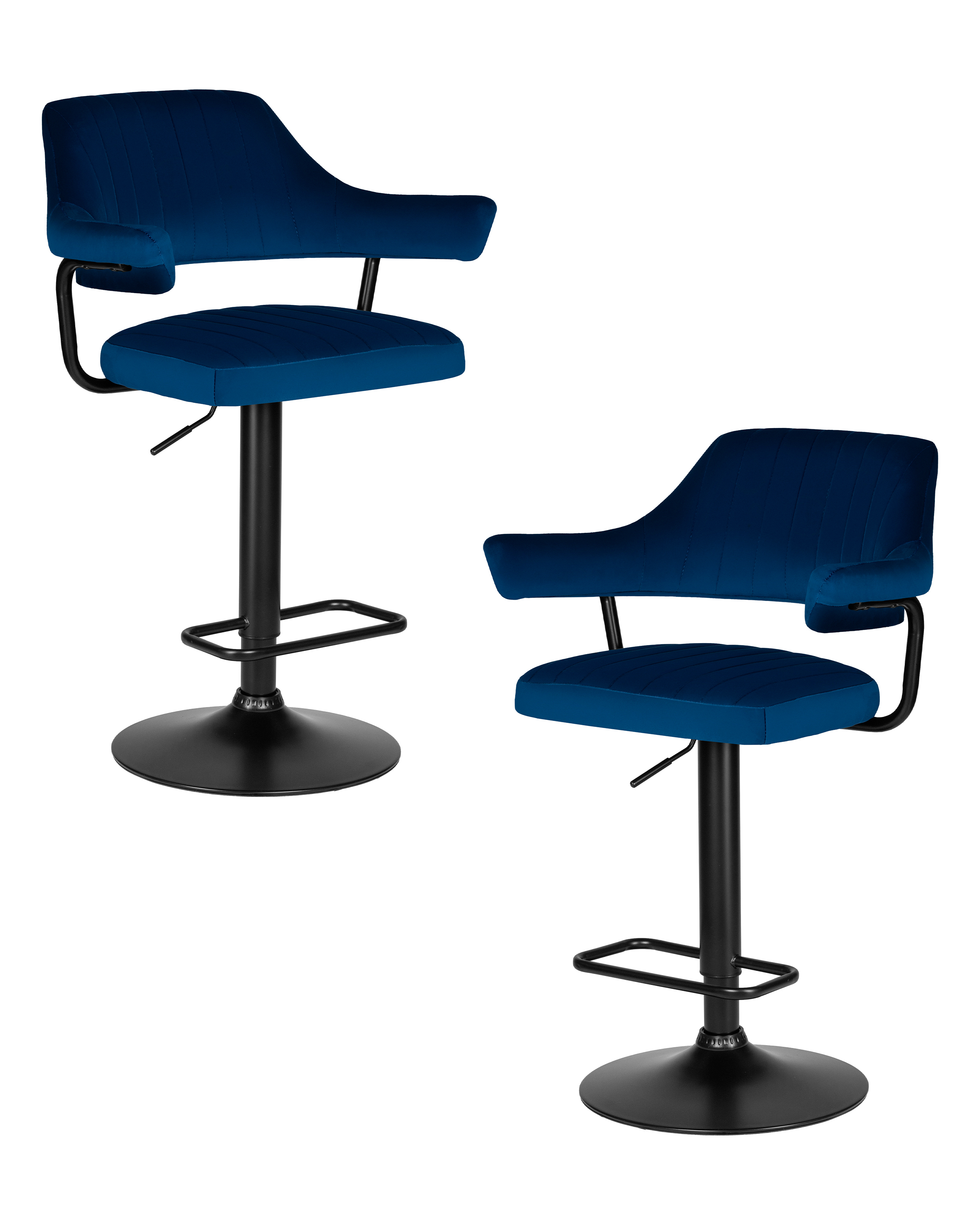 Изображение товара Комплект барных стульев Dobrin Charly black LM-5019, регулируемые, синий, 2 шт