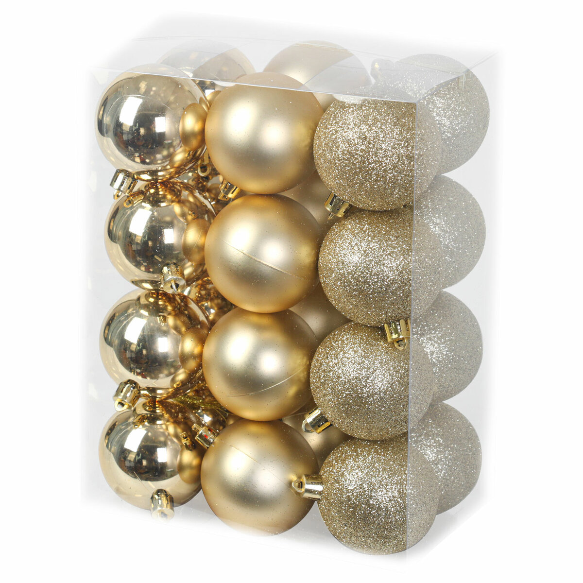 Изображение товара Набор елочных шаров Золотая сказка 592163 6 см пластик жёлтый/золотой 24 шт