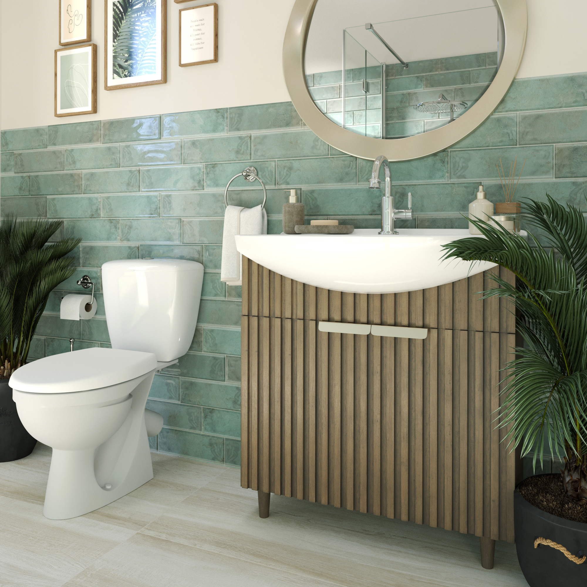 Изображение товара Керамическая плитка Керамин Эльба CDB00028599 30x10см цвет зеленый