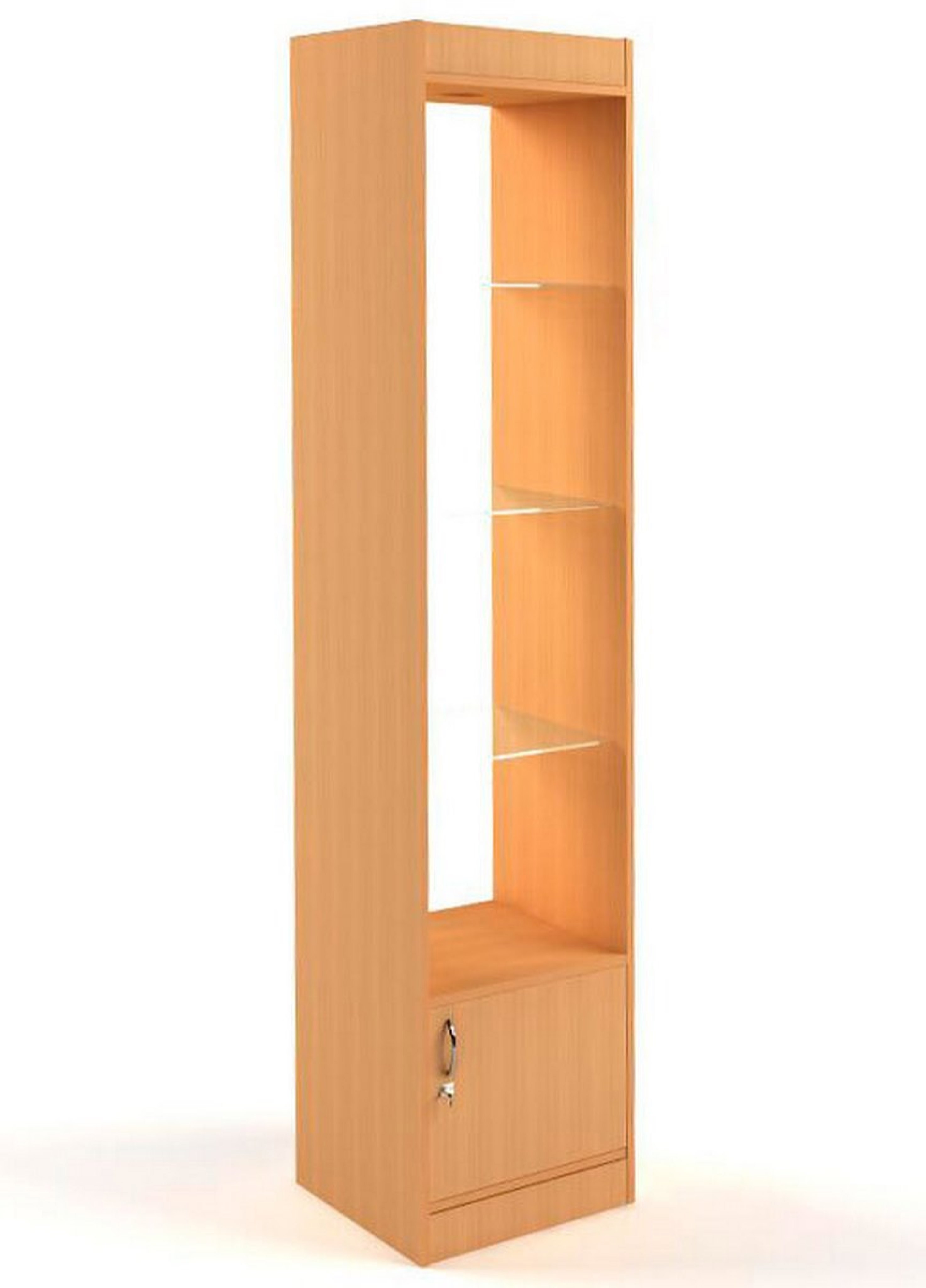 Изображение товара Шкаф-витрина 45x200 см Универсал №162-45 с закрытым хранениям и подсветкой