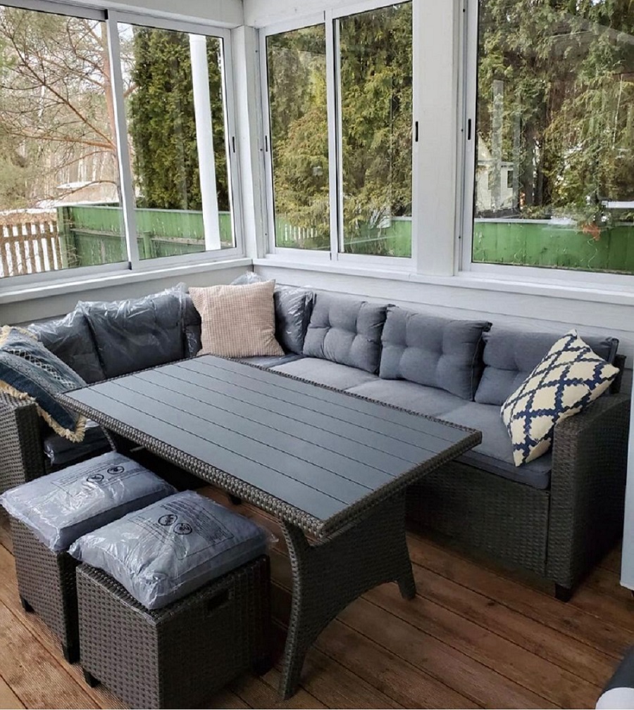 Изображение товара Набор садовой мебели для отдыха Grey 5 предметов из искусственного ротанга