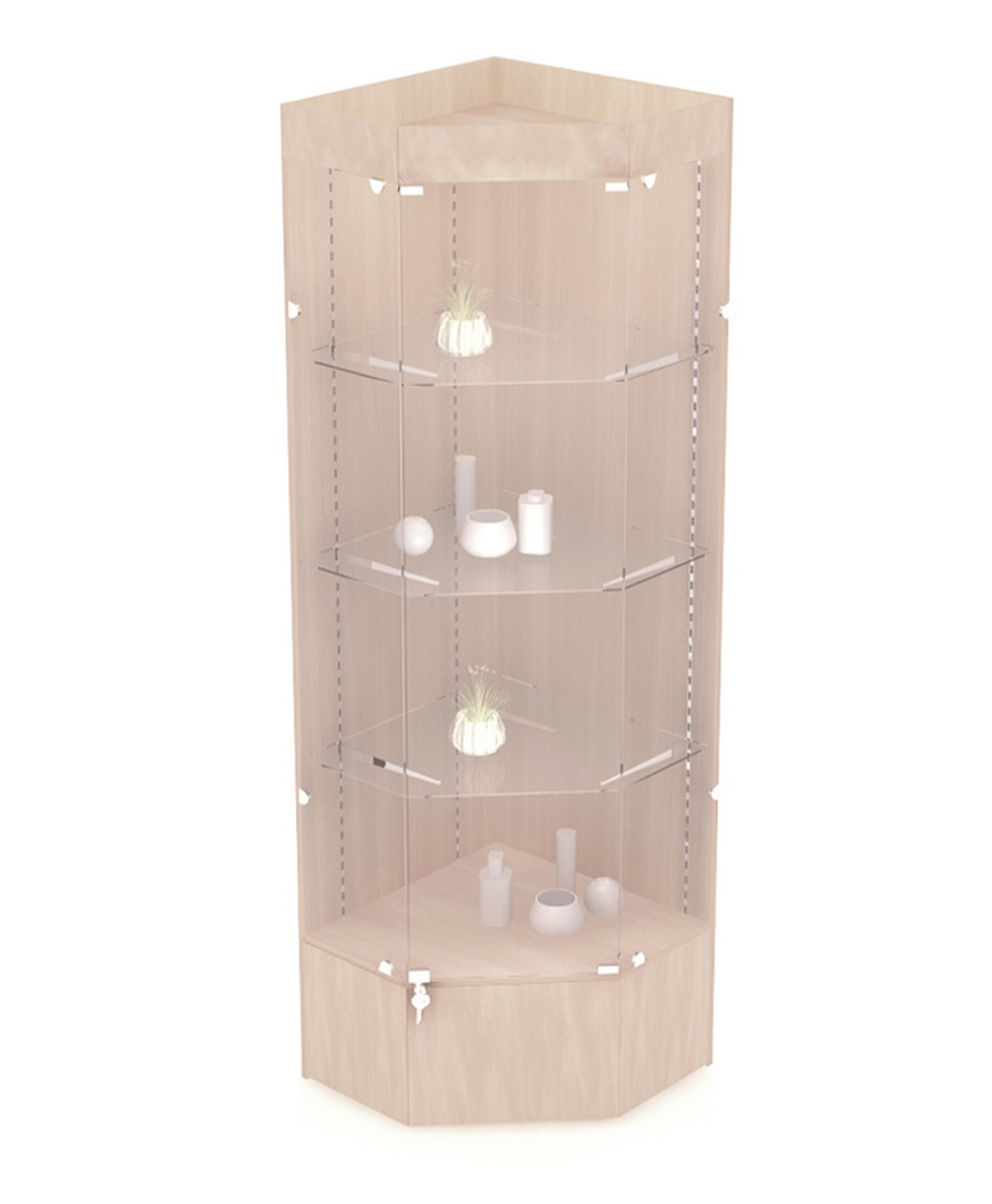 Изображение товара Шкаф-витрина 60x200 см Универсал из дерева и стекла дуб-сонома