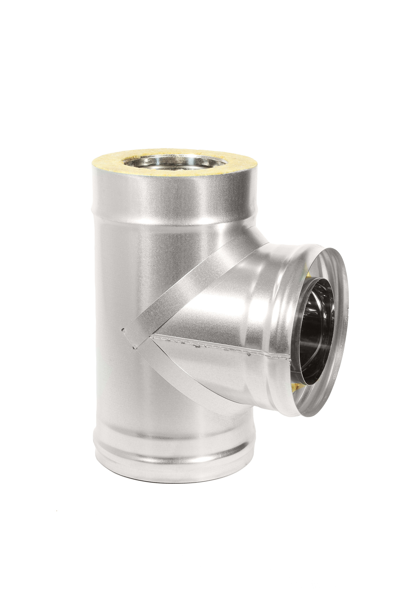 Изображение товара Тройник 87° Теплов и сухов ⌀115-180мм оцинкованная и нержавеющая сталь AISI 430 0.5мм
