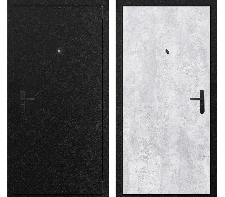Изображение товара Входная дверь Такт-тайм Уют 5 правый 205x110 см черный крокодил светлый цемент