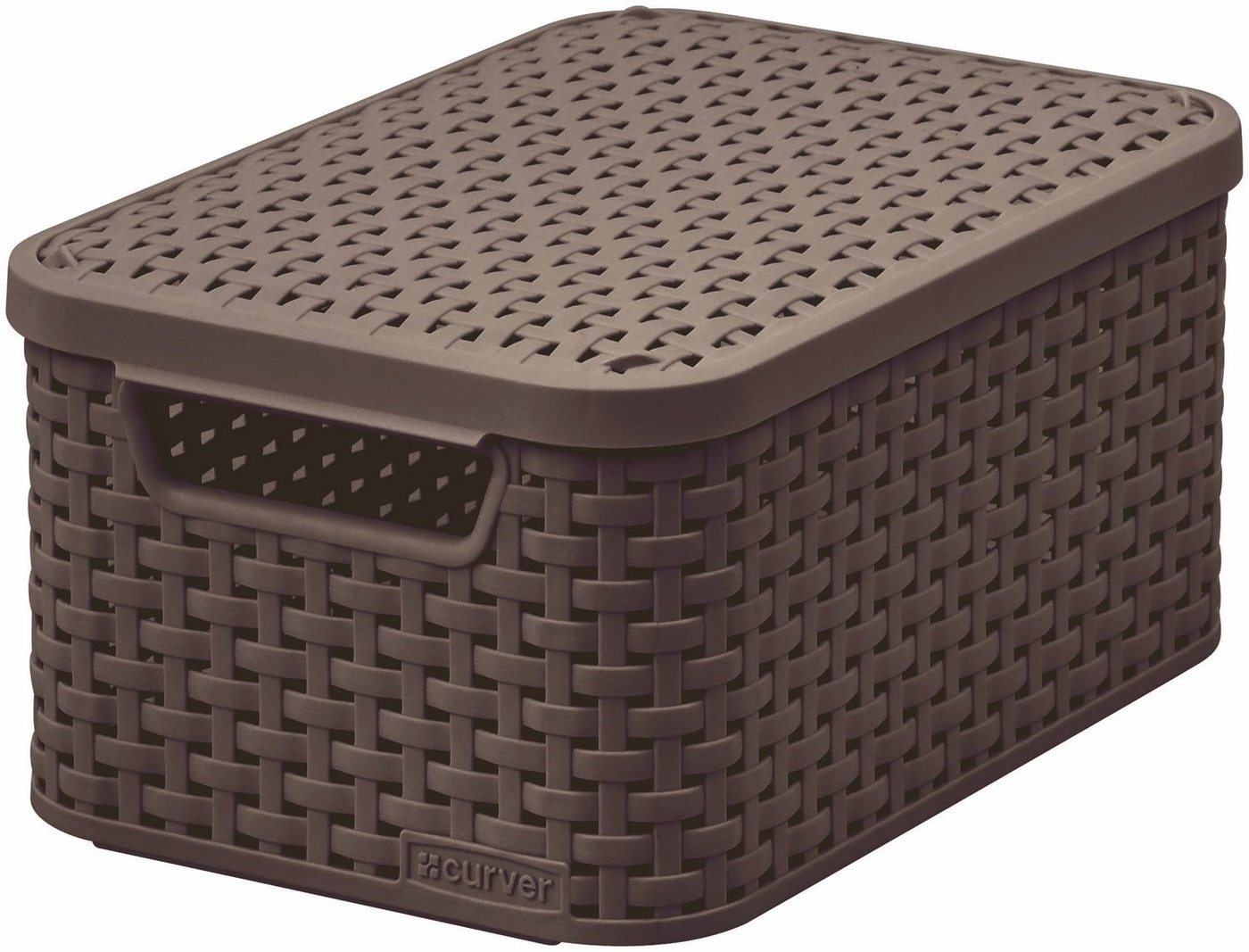 Изображение товара Корзина для ванной комнаты Curver Style 19.80x14.20x29.10см цвет коричневый Изображение товара Корзина для ванной комнаты Curver Style 19.80x14.20x29.10см цвет коричневый