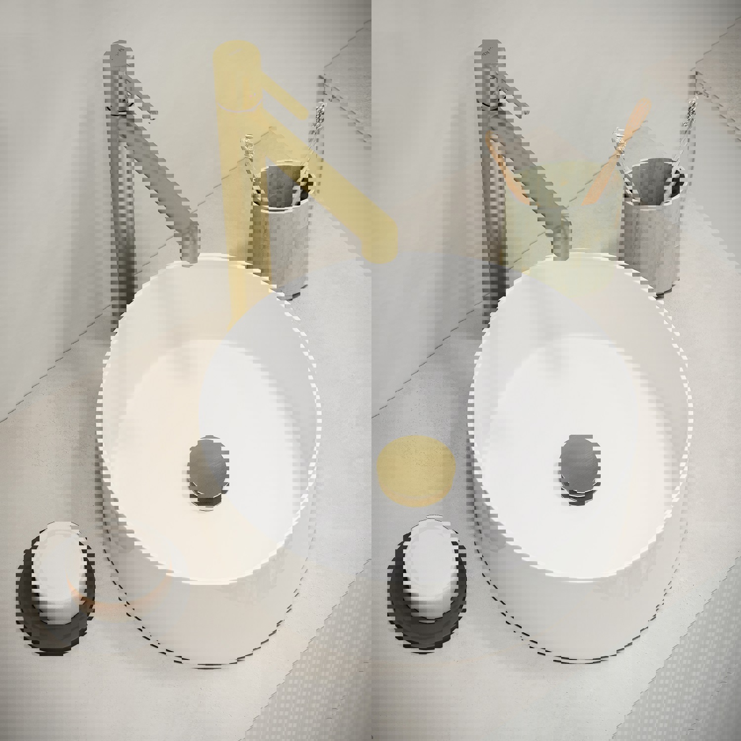 Изображение товара Донный клапан IDDIS SLIMG10i88 матовое золото для раковины без перелива 6.3 см