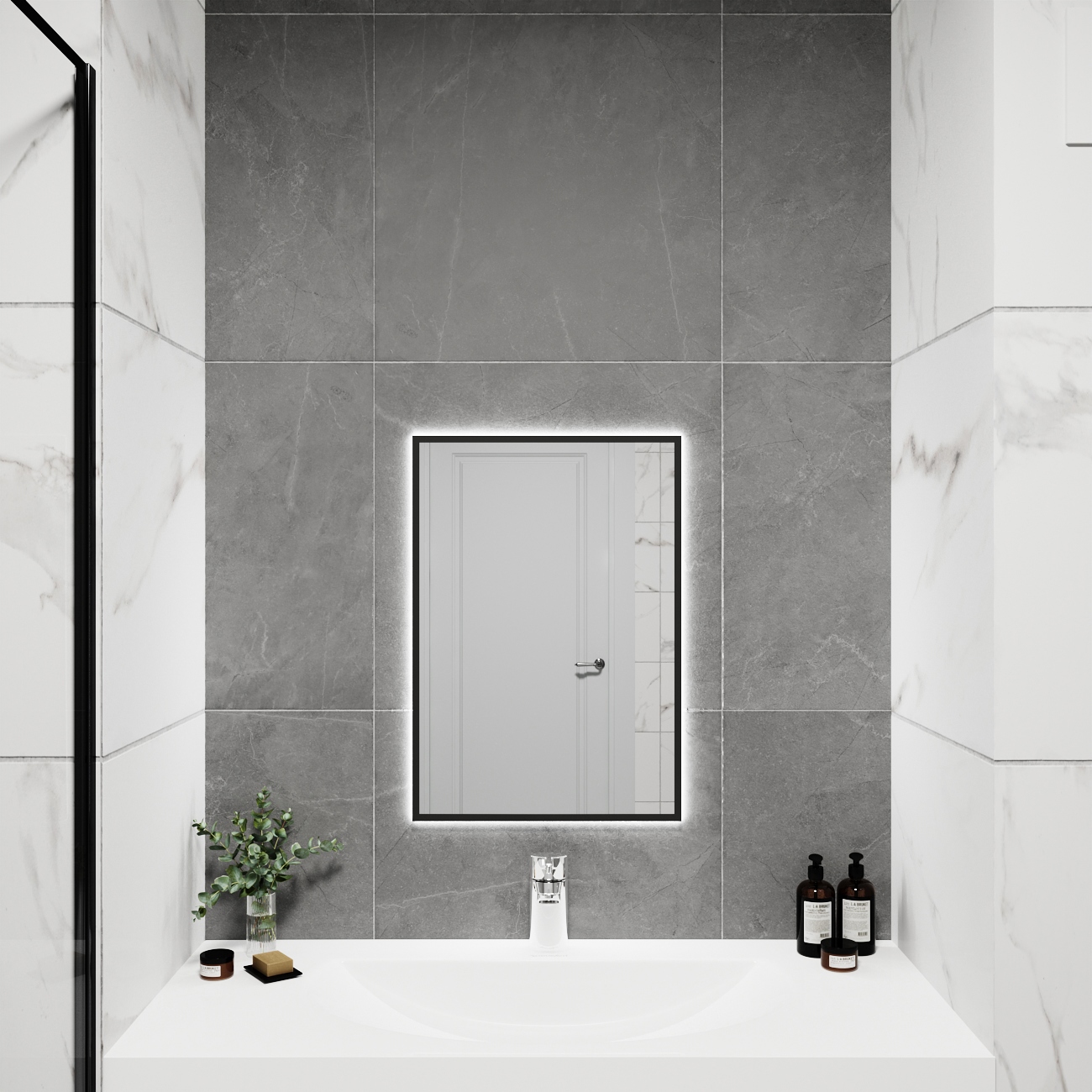 Изображение товара Зеркало со встроенной подсветкой One mirror 7050чсх 50x70 см