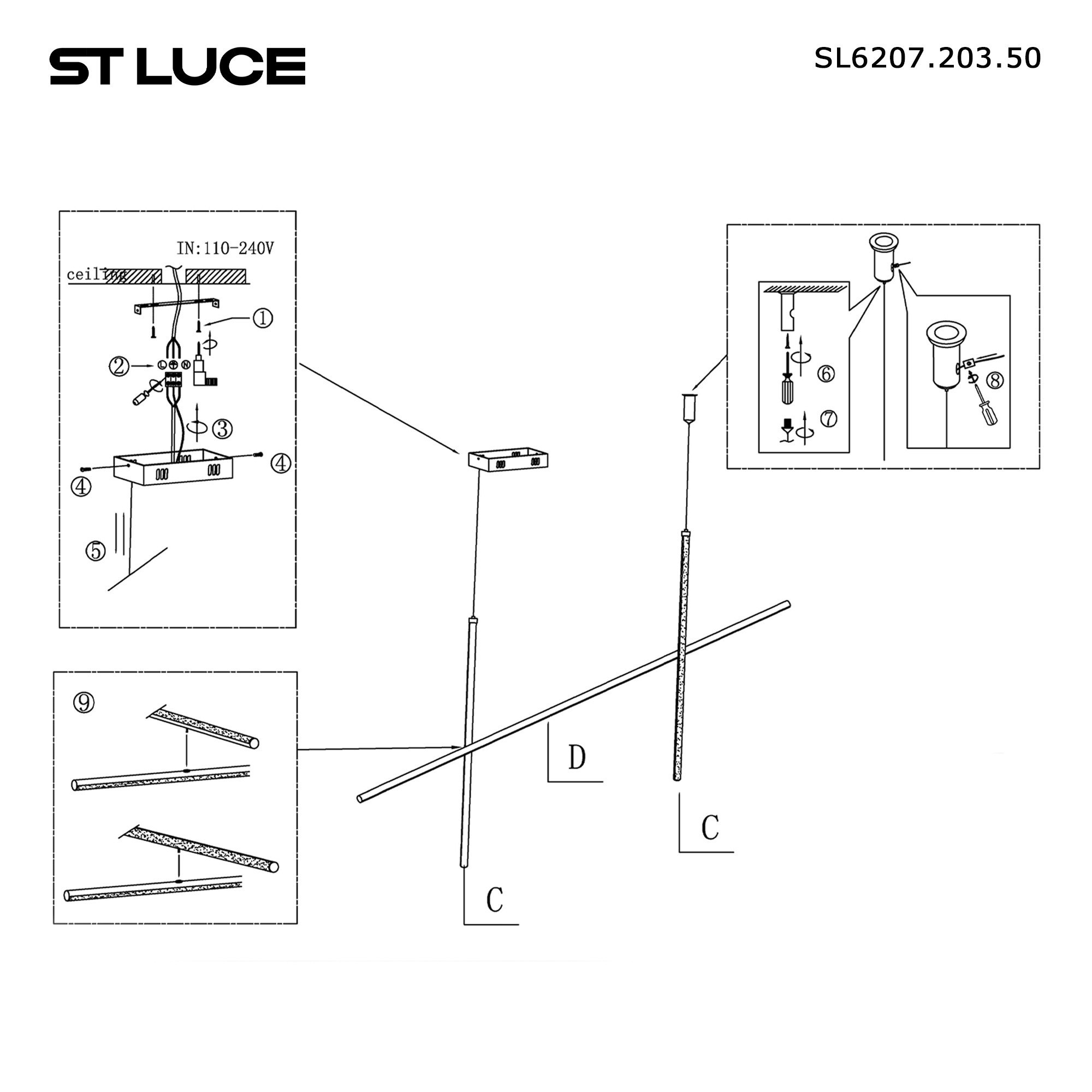 Изображение товара Люстра подвесная светодиодная ST LUCE Retico SL6207 203 50 18 м2 теплый белый золото