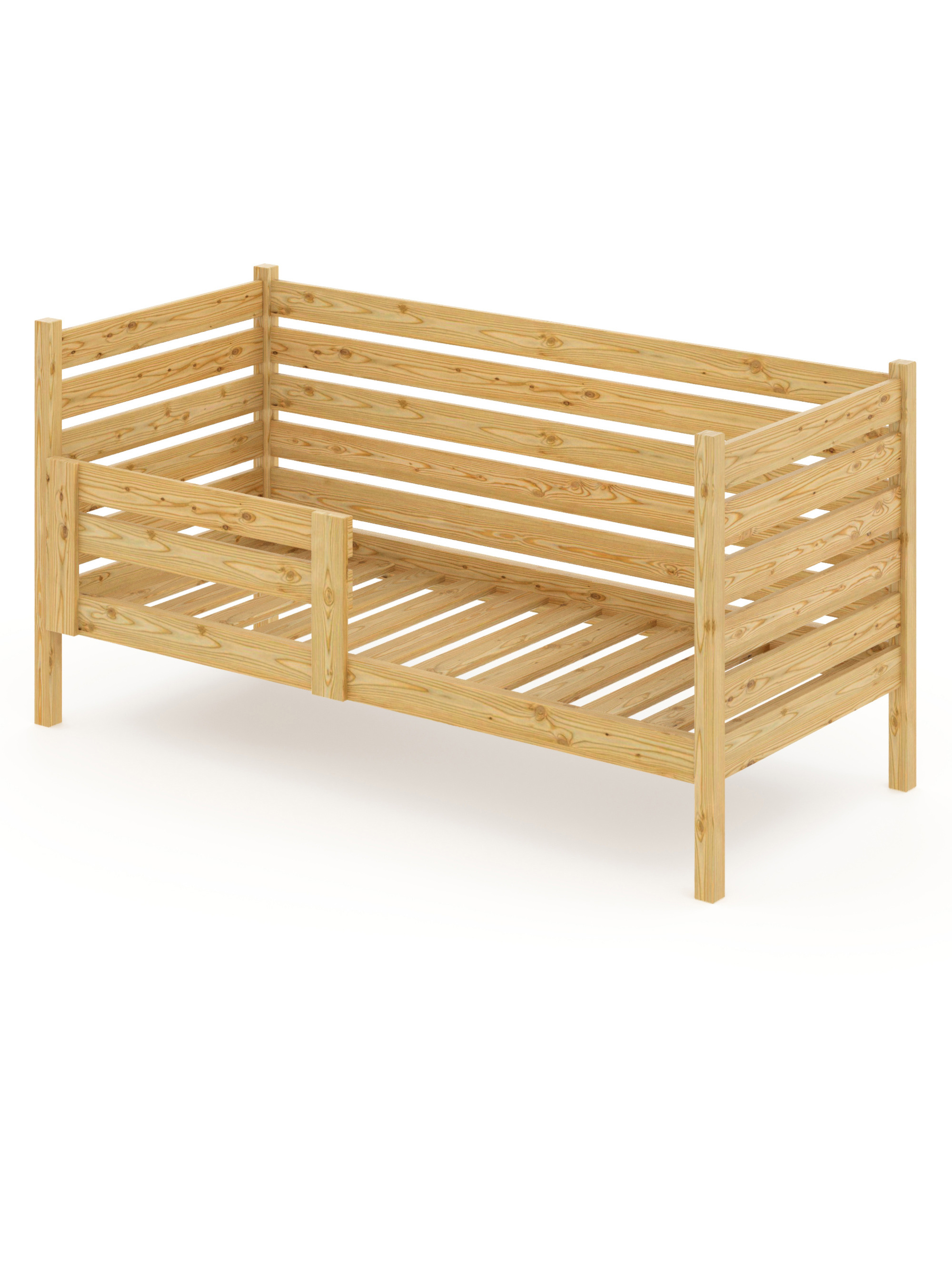 Изображение товара Кровать односпальная Solarius реечное основание и высокие бортики 80x101x150 см сосна цвет бежевый