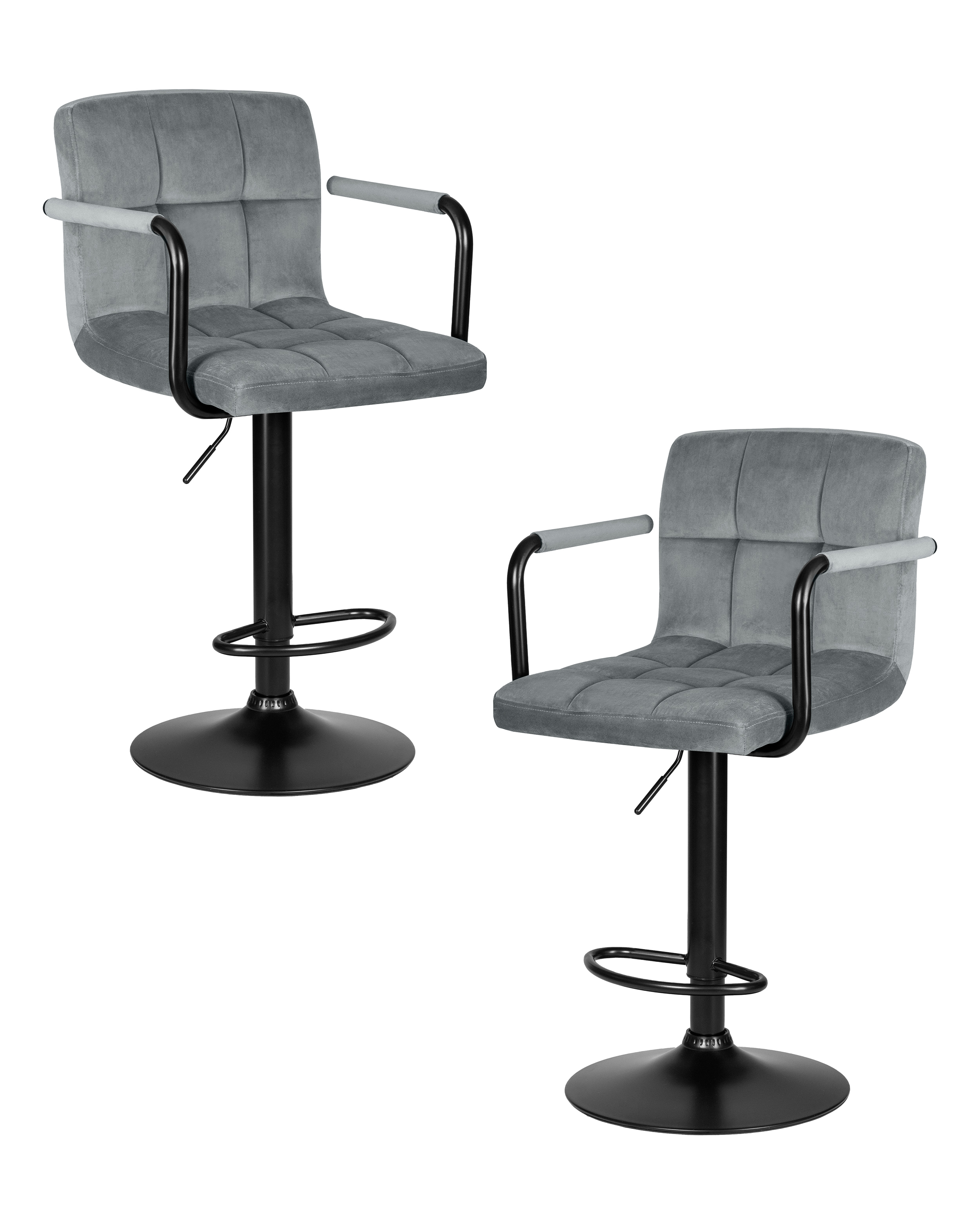 Изображение товара Комплект барных стульев 2 шт Dobrin Kruger arm black lm-5011_blackbase 51x113x49 см цвет серый