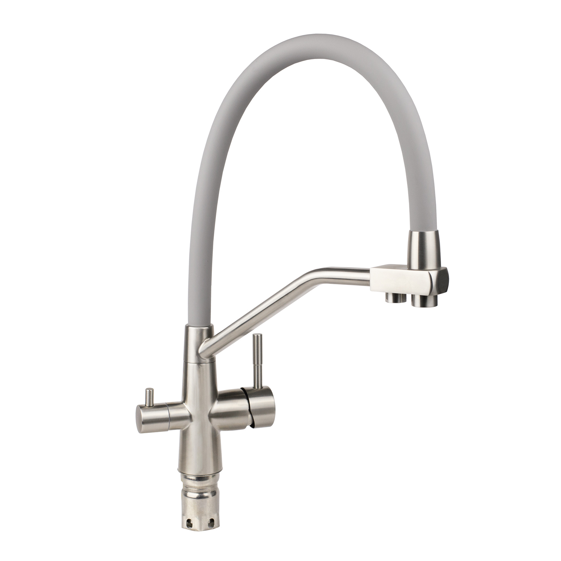 Изображение товара Смеситель для кухни Wasser zimmer Zm-6009Q с фильтром и гибким изливом серый