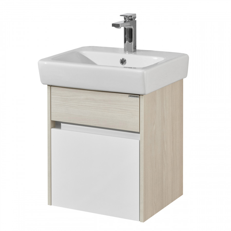 Изображение товара Тумба под раковину Aquaton Верди PRO белая с раковиной, подвесная 44.5 см