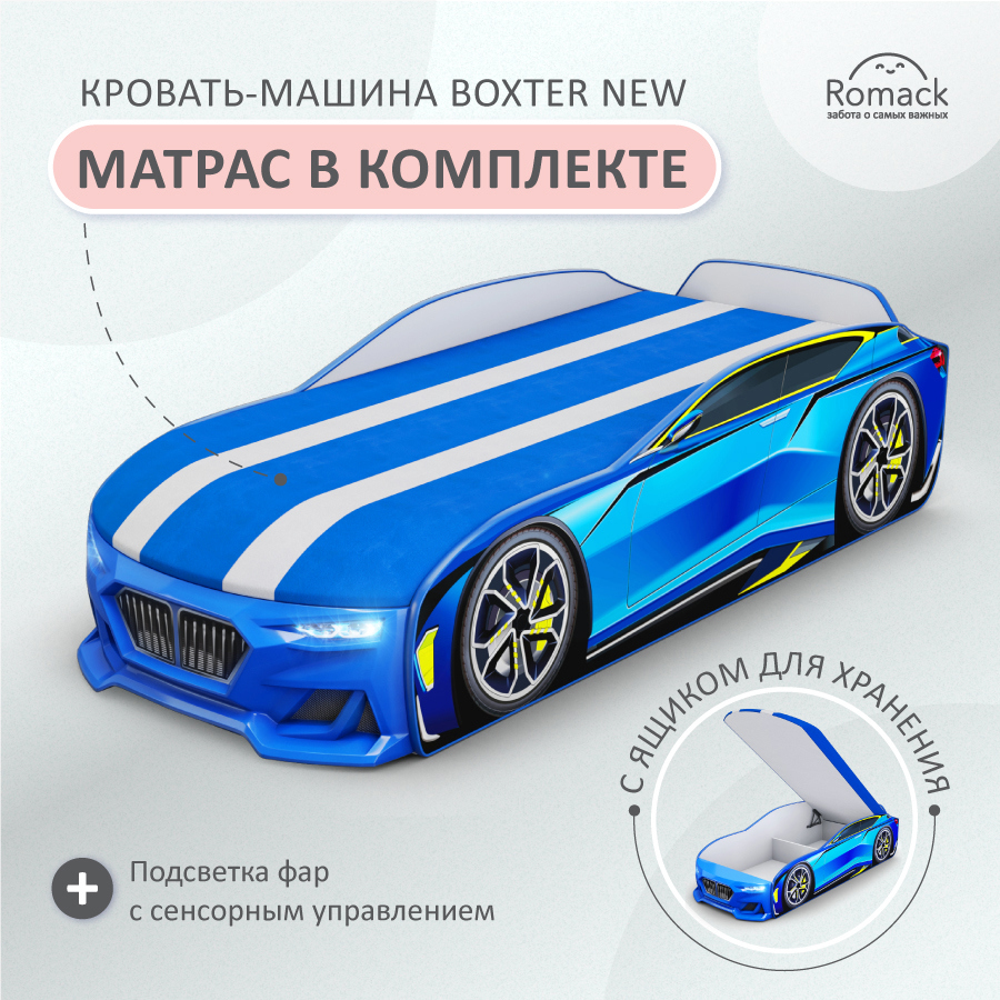 Изображение товара Кровать Romack Boxter-new 74x47x174 см ЛДСП цвет голубой