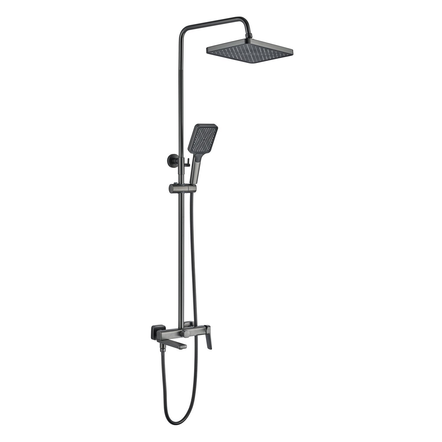 Изображение товара Душевая стойка Shevanik S s9936t 3 режима, оружейная сталь, регулируемая высота