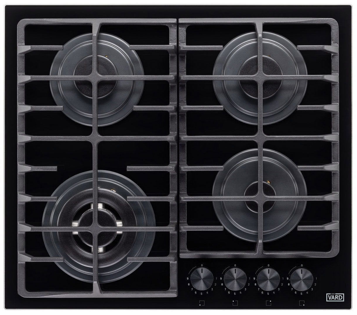 Изображение товара Газовая варочная панель Vard Vhls6434K 59 см 4 конфорки черный стекло