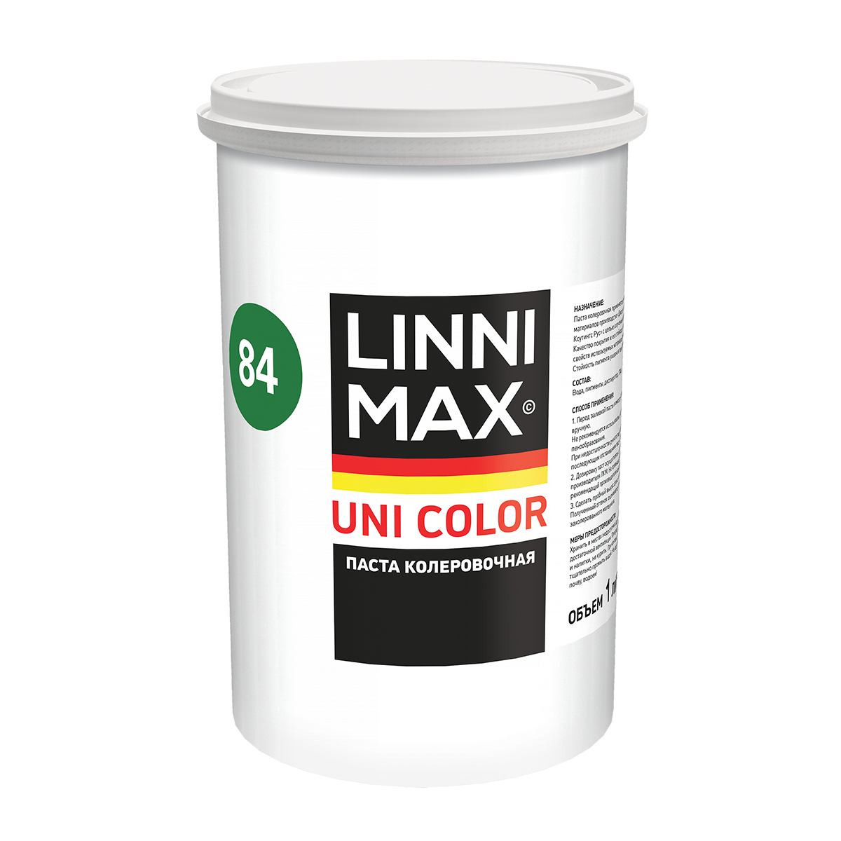 Изображение товара Краситель универсальный Linnimax UNI Color 84 цвет зеленый oxidgruen 1 л Изображение товара Краситель универсальный Linnimax UNI Color 84 цвет зеленый oxidgruen 1 л