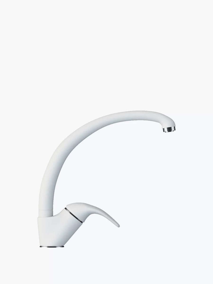 Изображение товара Смеситель кухонный Polygran 660687 поворотный излив 22 см белый