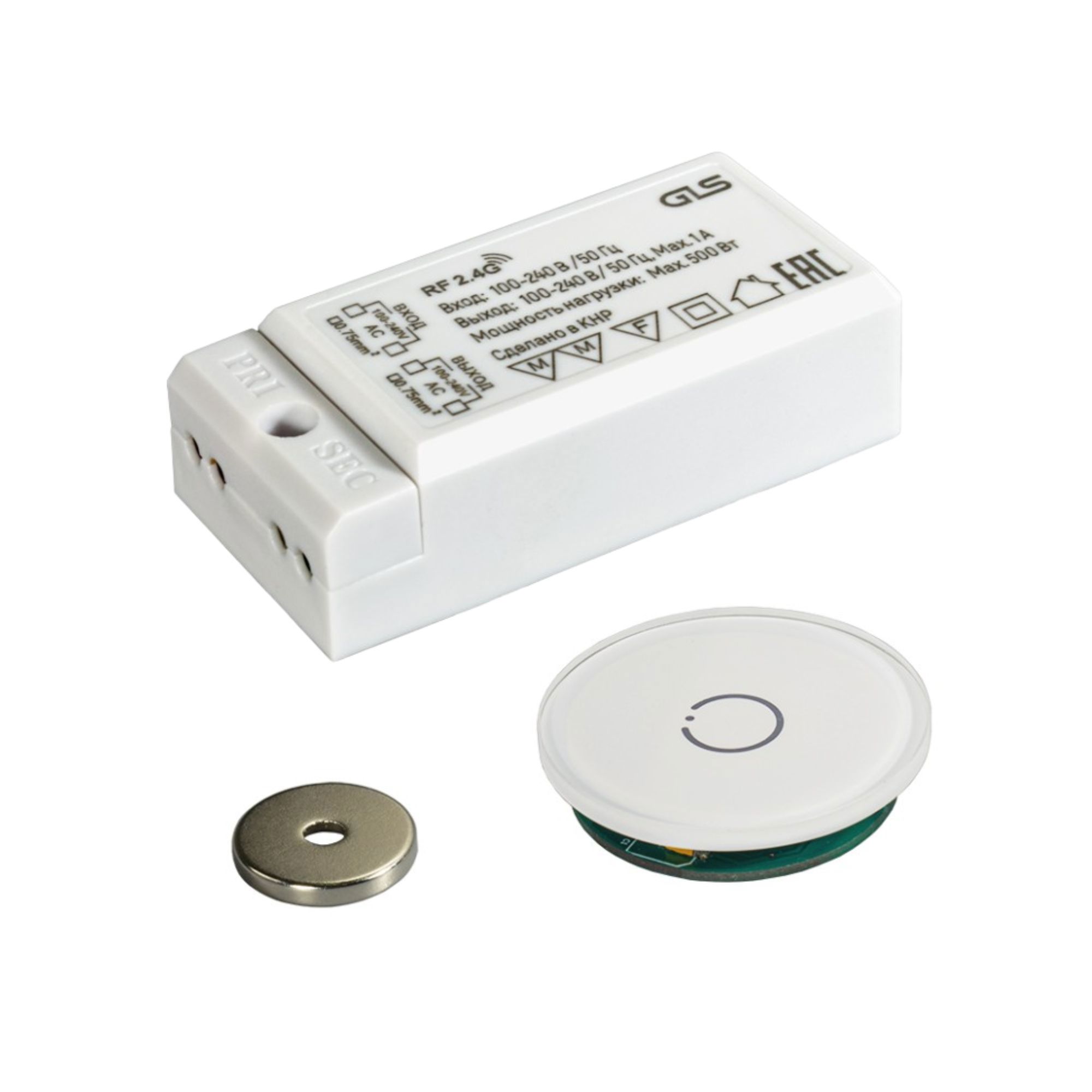 Изображение товара Выключатель сенсорный встраиваемый GLS Cosmo D23530 500 Вт белый