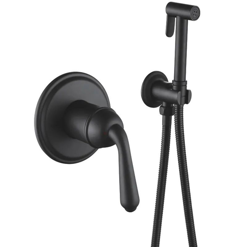 Изображение товара Набор для подключения гигиенического душа Rose R0205H однорычажный цвет черный