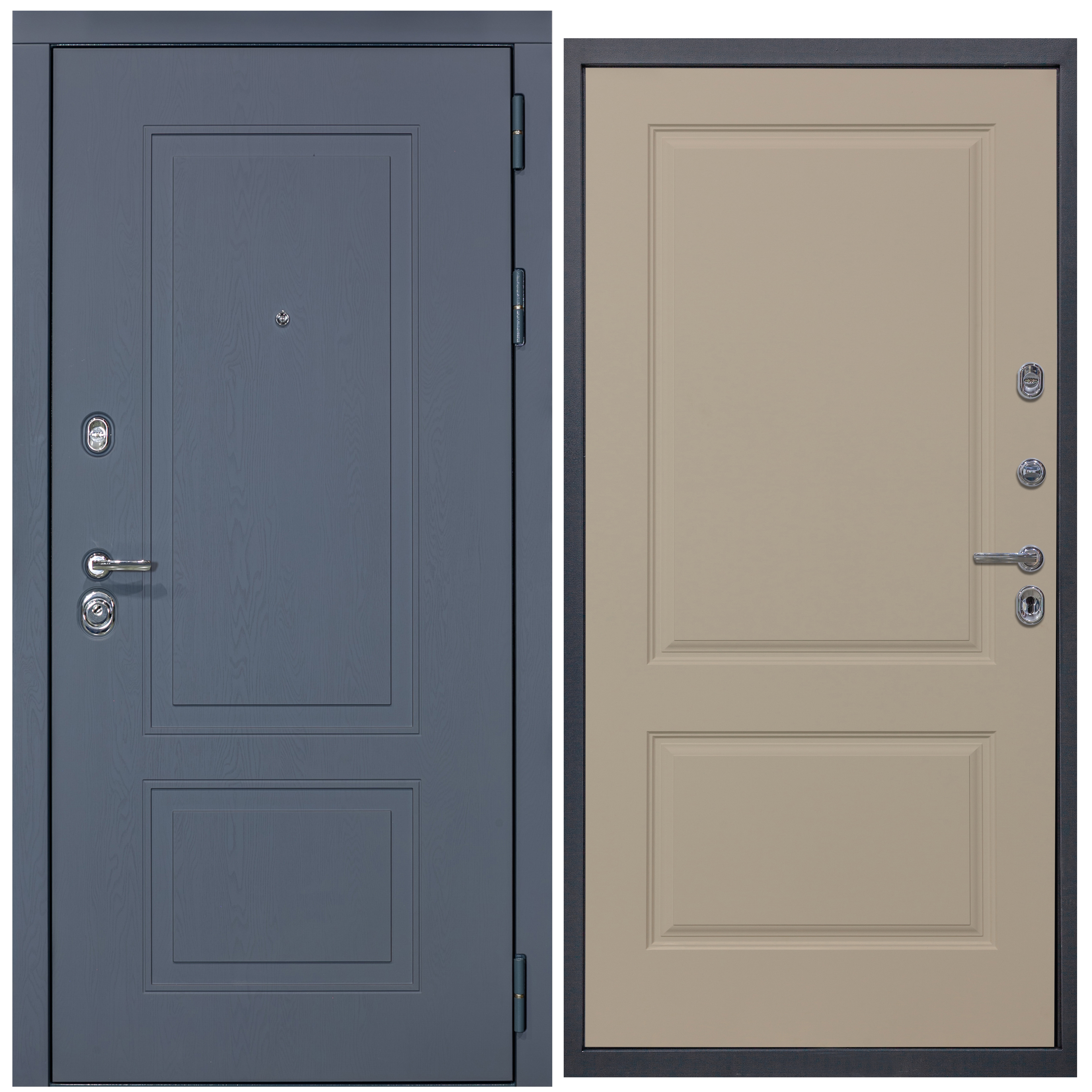 Изображение товара Входная дверь Diva STR МХ-38: 205x86 см, ясень графит/Д7 софт шампань, 2 замка