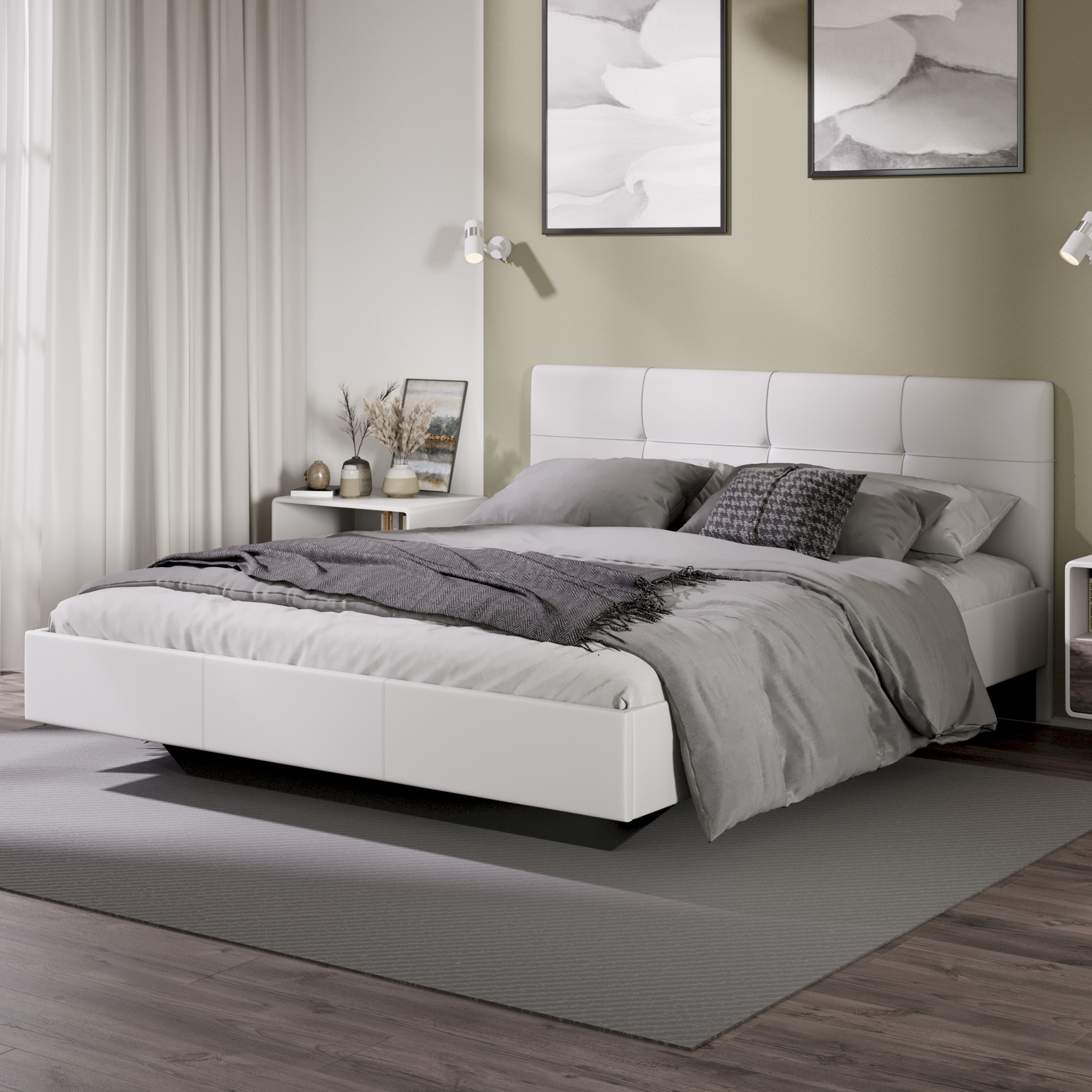 Изображение товара Кровать Трия Элис 167 x 90 x 205 см из ЛДСП белого цвета