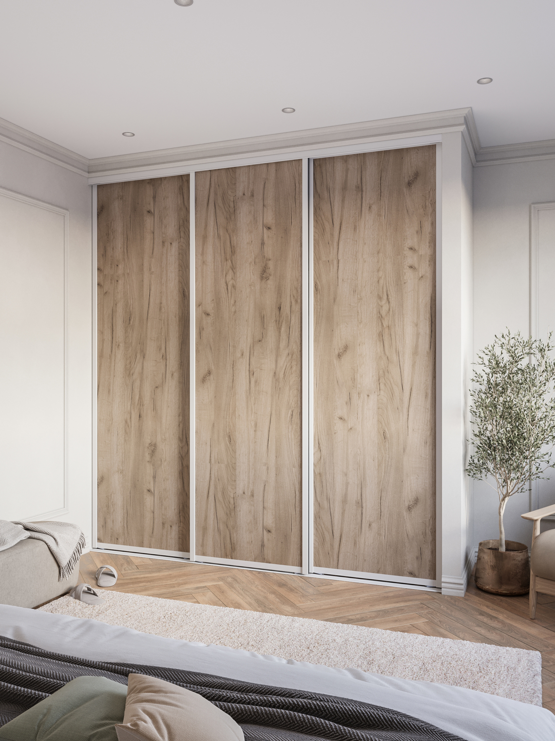 Изображение товара Дверь-купе DKP85/245.K002-53 245.5x85 см ЛДСП белый профиль алюминий