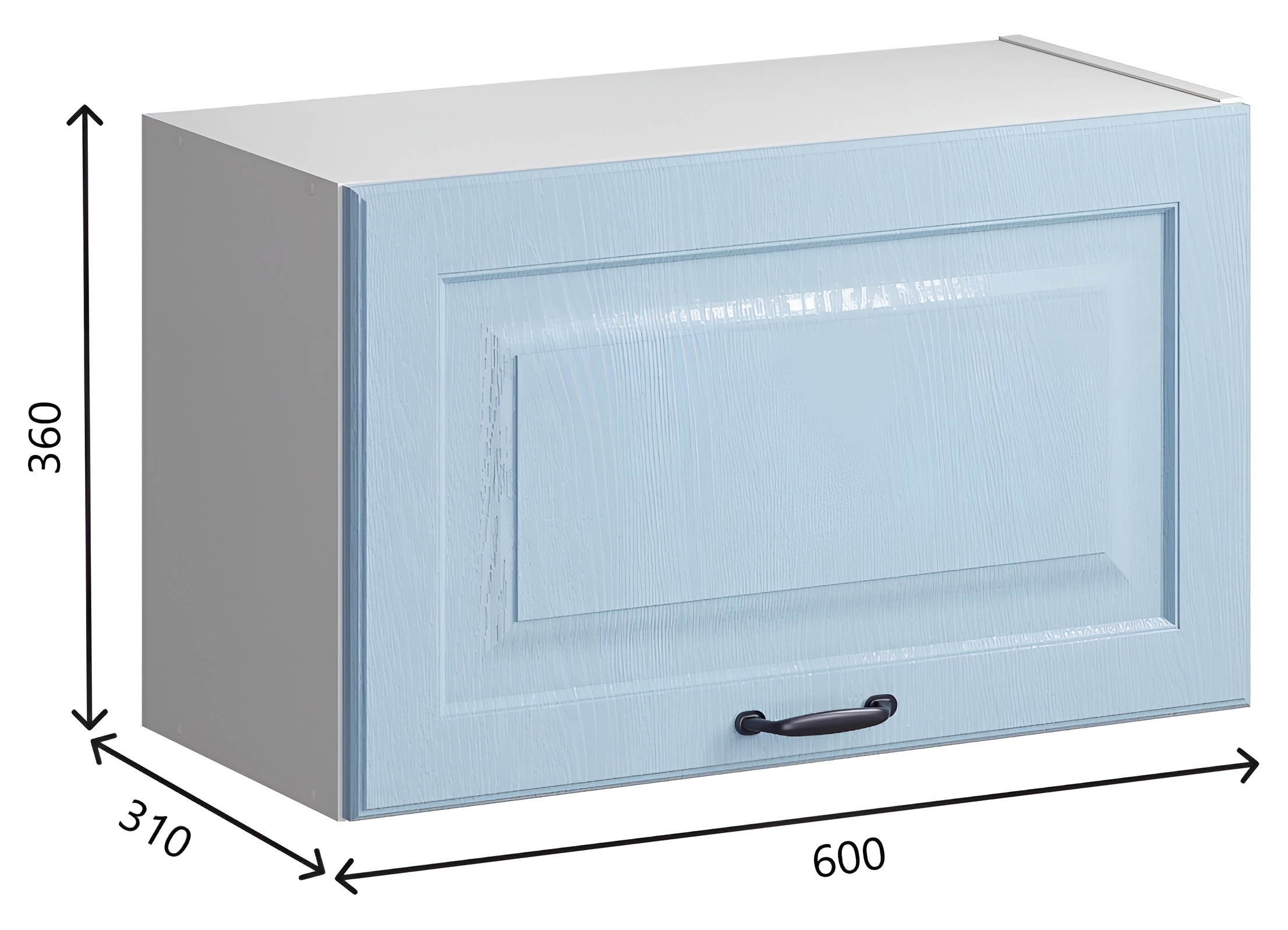 Изображение товара Навесной шкаф Romeo Bvmebel для вытяжки 60x36 см голубая лагуна