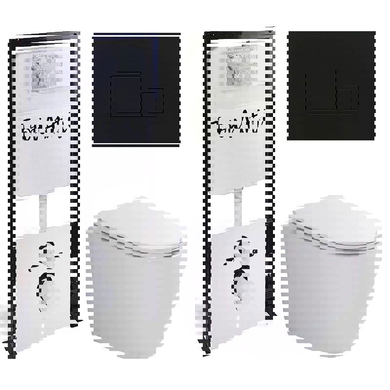 Изображение товара Комплект инсталляции с подвесным унитазом TONI ARTI TA-01 Russi и кнопкой Tocco