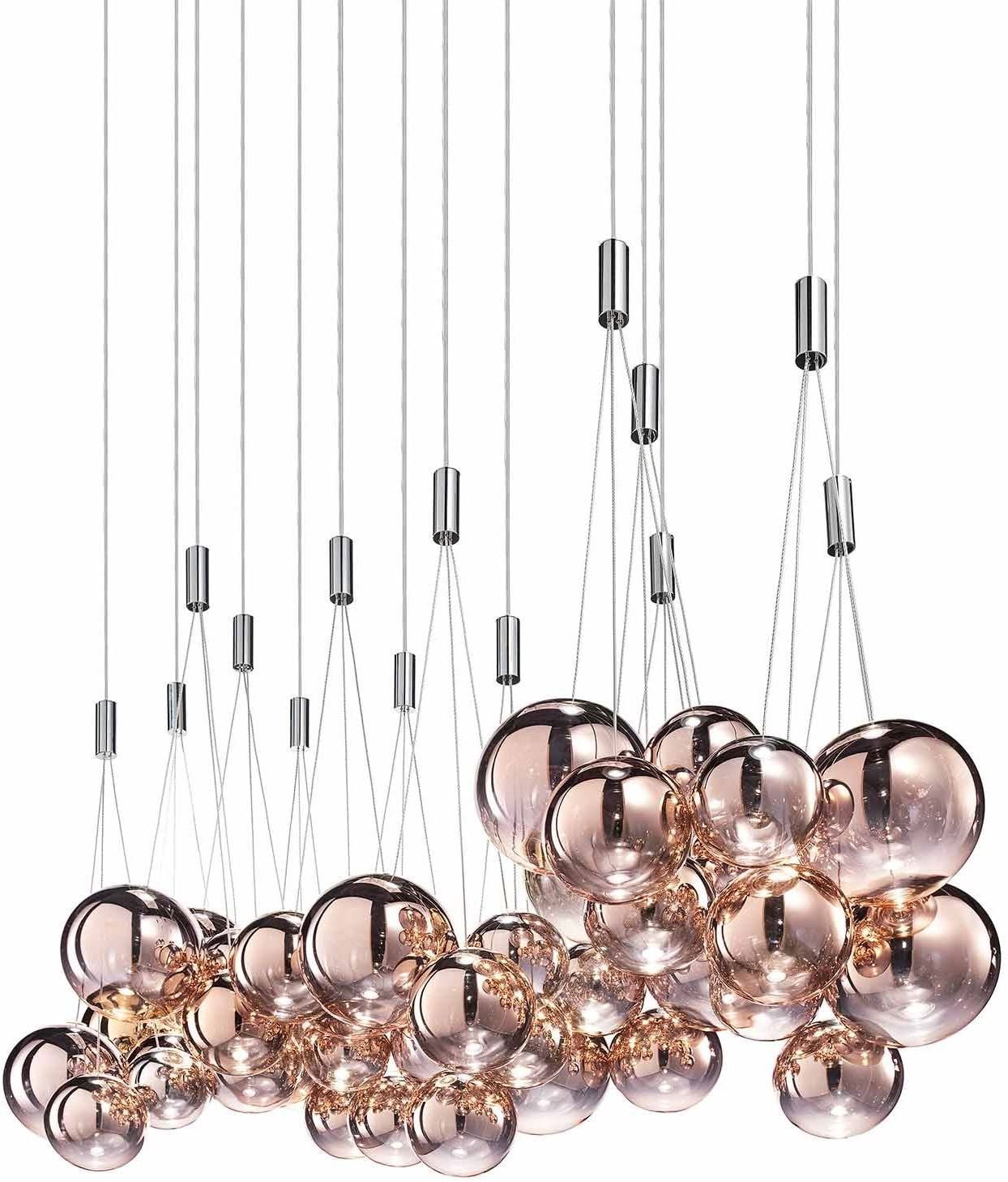 Изображение товара Люстра подвесная светодиодная Iledex Selfie 9 м² теплый белый (желтый) свет цвет серый/серебристый