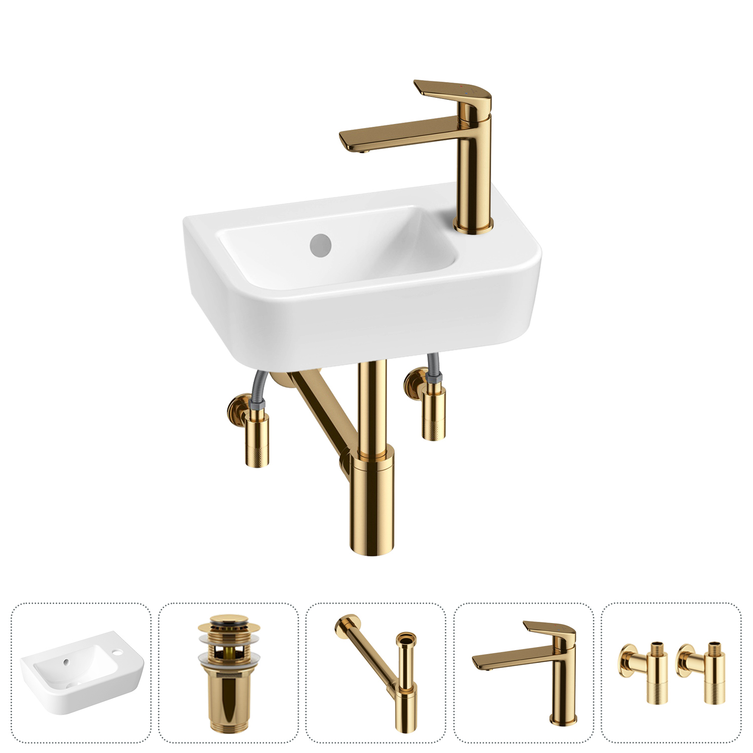 Изображение товара Раковина Lavinia boho one 20217353R 37 см белая с комплектом в 5 в 1