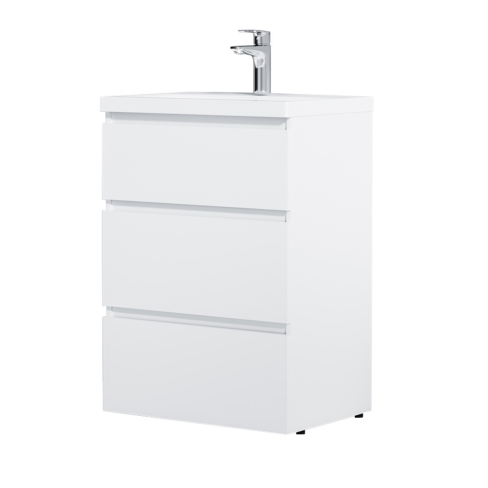 Изображение товара Тумба под раковину Am.pm с раковиной, белая влагостойкая 61 см современный дизайн