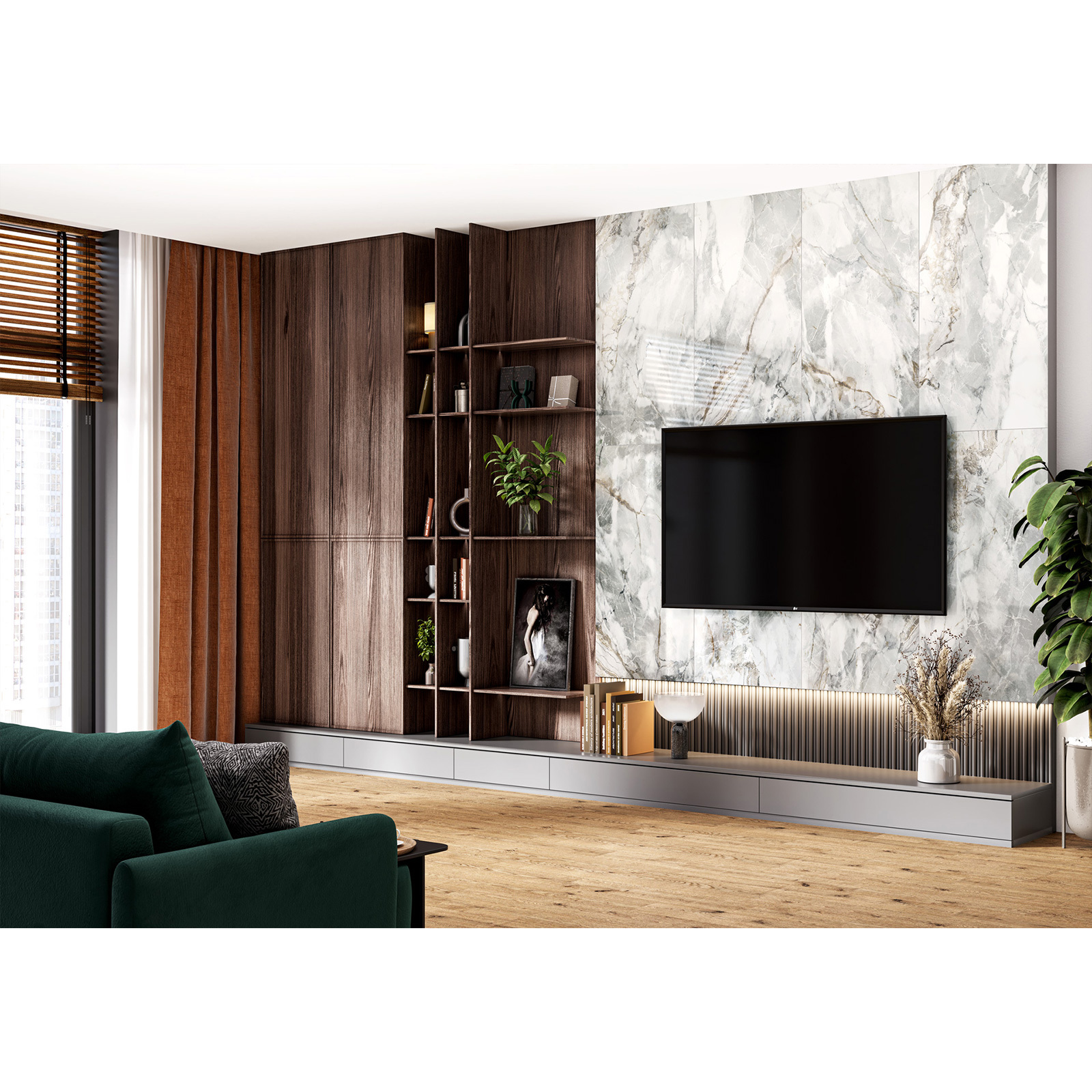 Изображение товара Керамогранит LCM полированный 60x120 см с серым цветом, 1.44 м2