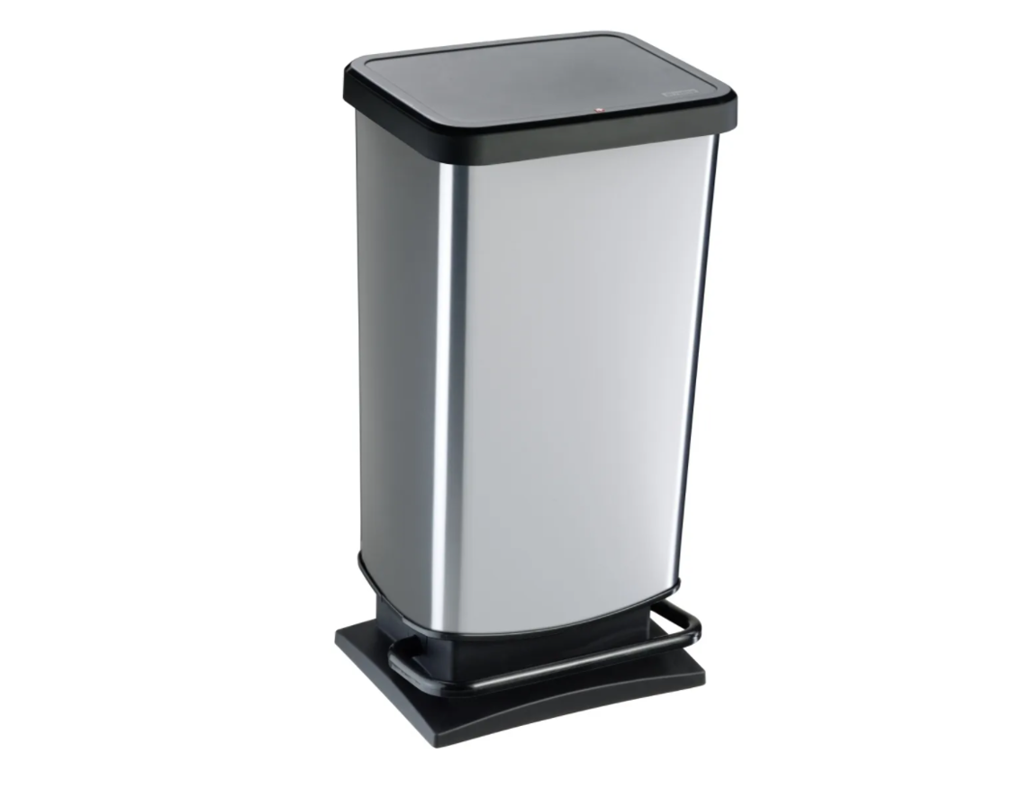 Изображение товара Мусорный контейнер с педалью Rotho Paso 40 л серебро, практичный и стильный
