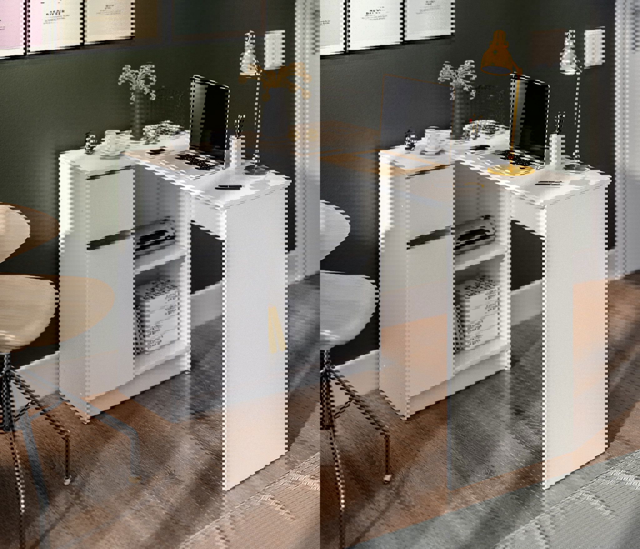 Изображение товара Угловой стол Альфа СБ-2955 белый 119x75 см