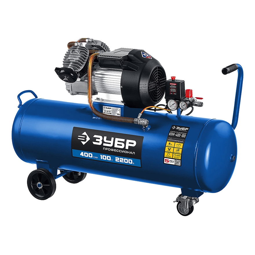 Изображение товара Компрессор поршневой масляный Зубр КПМ-400-100 100 л/мин 8 бар