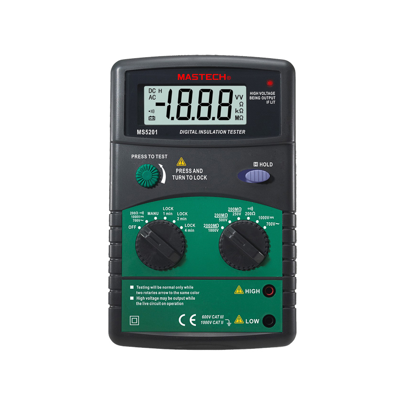 Изображение товара Измеритель сопротивления изоляции Mastech MS5201 для электромонтажных работ