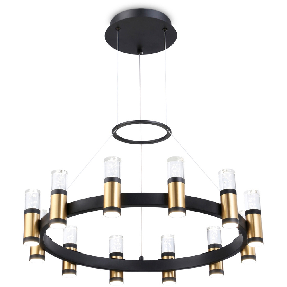 Изображение товара Люстра подвесная Ambrella Comfort fl6206 светодиодная для 20 м² черный и прозрачный дизайн