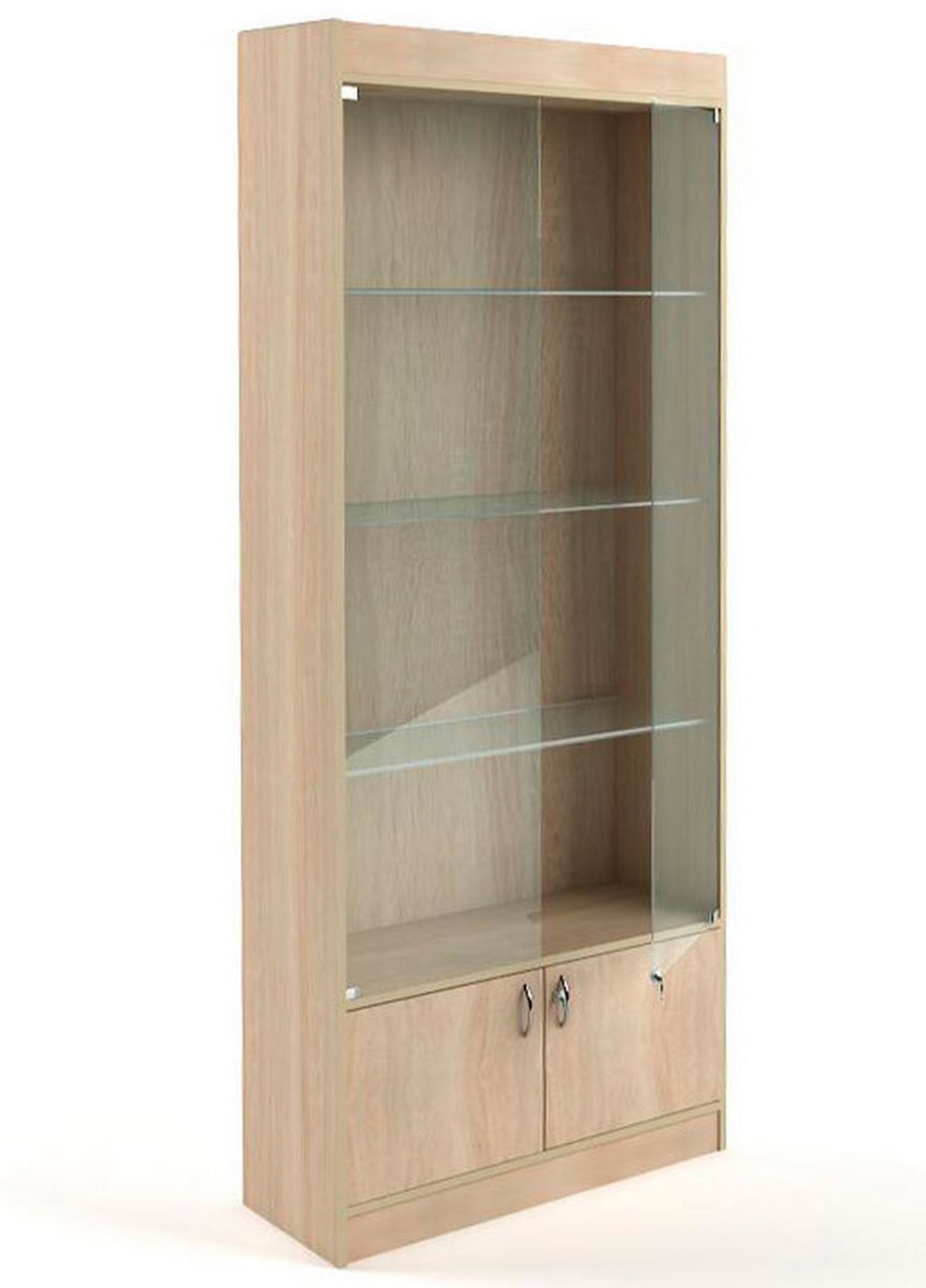 Изображение товара Шкаф-витрина 85x200 см Универсал с дверьми дерево/стекло дуб-сонома