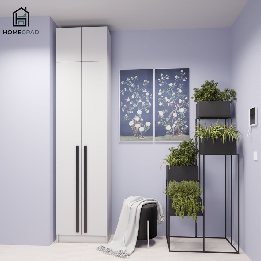 Изображение товара Платяной шкаф Boston Ш600 из ЛДСП 60x250x35 см белый современный стиль