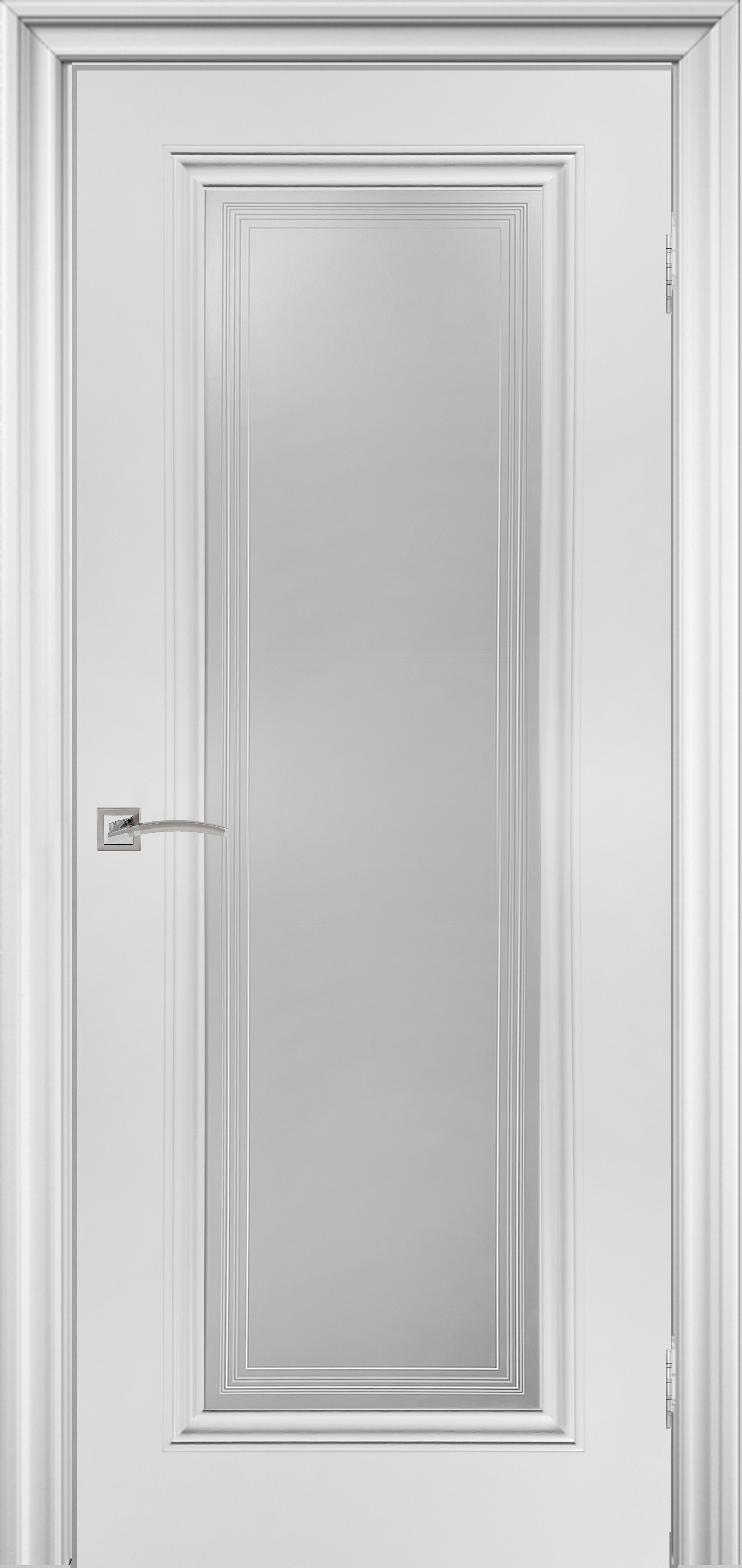 Изображение товара Комплект межкомнатной двери Легенда Венеция-1 остеклённая 200x70см эмаль цвет белый с коробом и наличниками