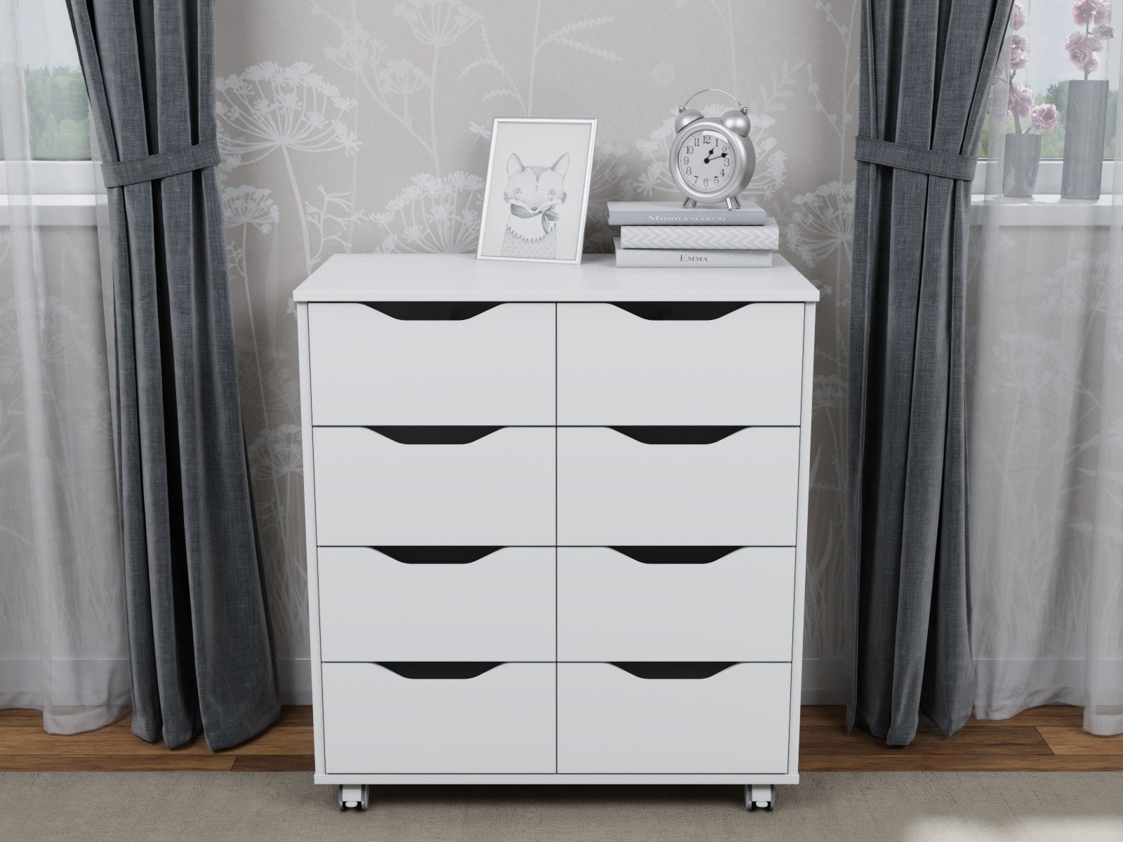 Изображение товара Комод Incanto Armonia 8 ящиков 81x45x89 см ЛДСП цвет белый