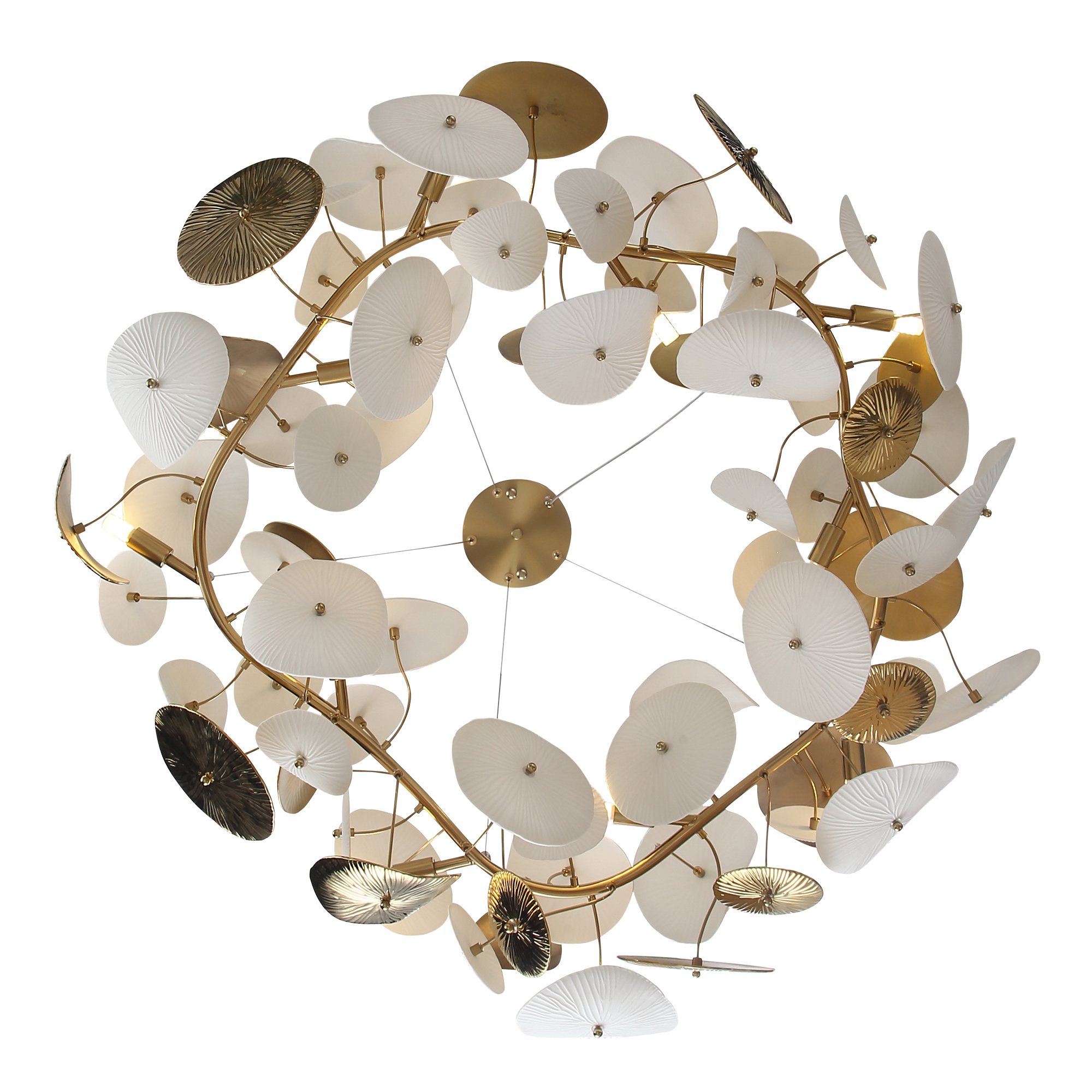 Изображение товара Подвесной светодиодный светильник Dahlia с керамическими лепестками, 17 м², теплый белый