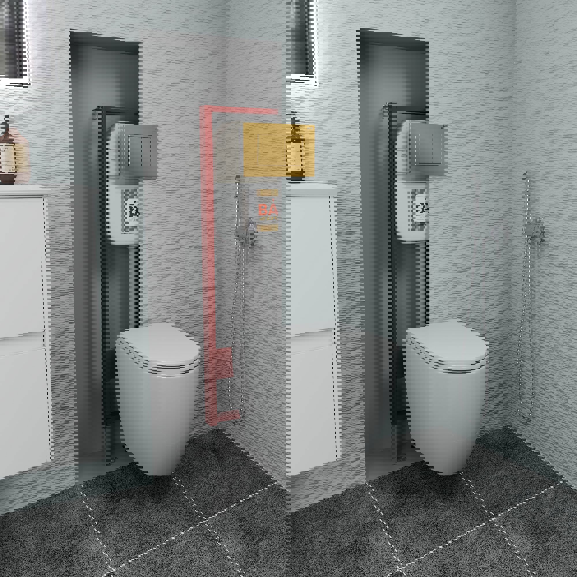 Изображение товара Комплект инсталляции с унитазом Bauedge Dream BL0001-HQ2 и клавишей золото