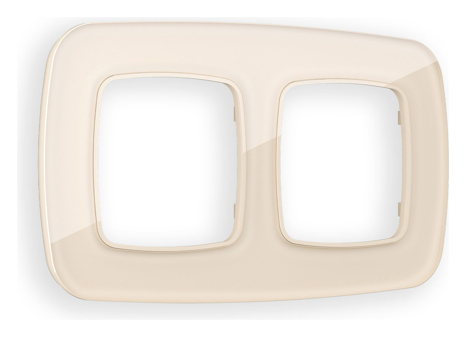 Изображение товара Рамка для розеток и выключателей Ambrella volt Omega Radian OF320302 2 поста цвет бежевый