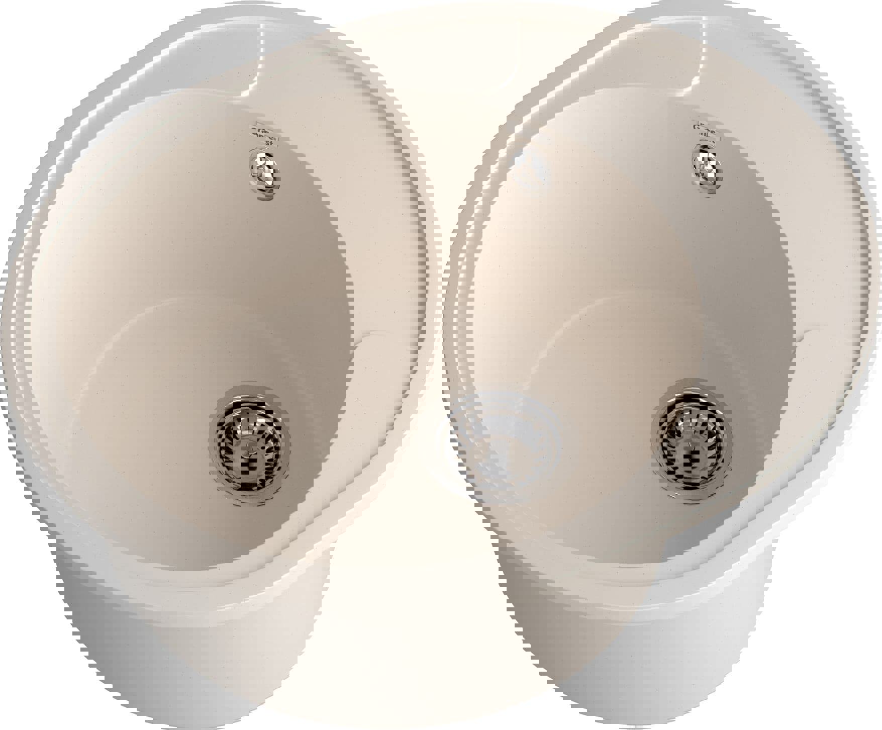 Изображение товара Мойка кухонная ЭКО-М 5748 кварц 48x57 см белая реверсивная